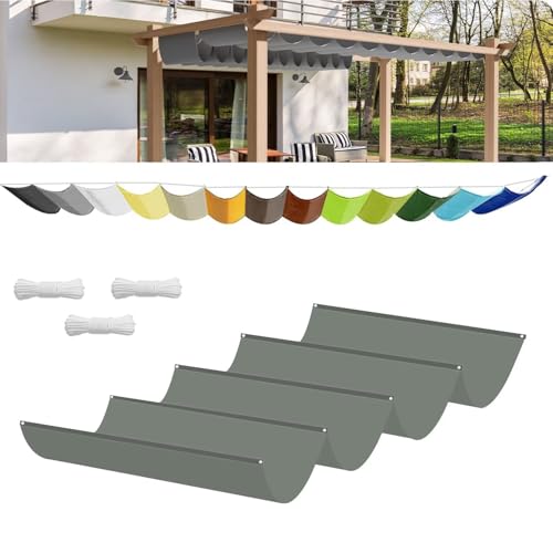 Einziehbar Welle Sonnensegel 50x800cm Hellgrau (BxL), Verstellbar Schattenabdeckung,Sonnenschutz Wasserdicht Outdoor Pergola UV-beständig Markise,Anwendbar auf Garten Balkon Terrasse von NINGOU