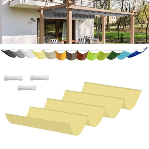 Einziehbar Welle Sonnensegel 70x200cm Beige (BxL), Verstellbar Schattenabdeckung,Sonnenschutz Wasserdicht Outdoor Pergola UV-beständig Markise,Anwendbar auf Garten Balkon Terrasse von NINGOU