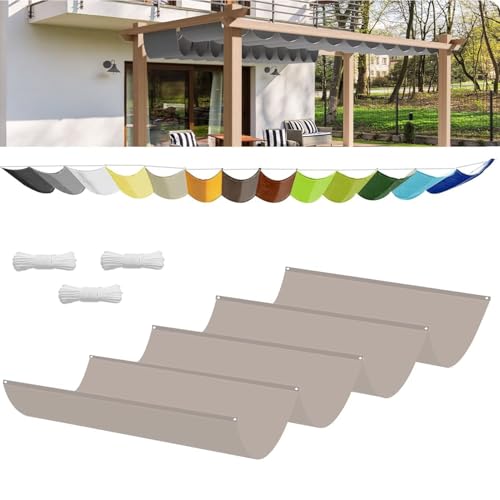 Einziehbar Welle Sonnensegel 80x300cm Taupe (BxL), Verstellbar Schattenabdeckung,Sonnenschutz Wasserdicht Outdoor Pergola UV-beständig Markise,Anwendbar auf Garten Balkon Terrasse von NINGOU
