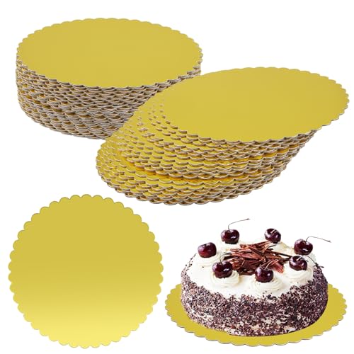 NINGWAAN Goldfarbene Kuchenplatten, rund, 25,4 cm, 60 Stück, Einweg-Kuchenplatten aus Karton NINGWAAN Goldfarbene Kuchenplatten, rund, 25,4 cm, 60 Stück, Einweg-Kuchenplatten aus Karton von NINGWAAN