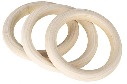 NINGWAAN Natürliche Holzringe, 10,2 cm, 30 Stück, unlackierte Holzkreise zum Basteln, Makramee, Wandbehänge NINGWAAN Natürliche Holzringe, 10,2 cm, 30 Stück, unlackierte Holzkreise zum Basteln, Makramee, Wandbehänge von NINGWAAN