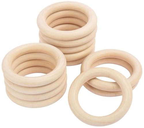 NINGWAAN Natürliche Holzringe, 10,2 cm Durchmesser, 20 Stück, unlackierte Holzreifen für Makramee, Basteln NINGWAAN Natürliche Holzringe, 10,2 cm Durchmesser, 20 Stück, unlackierte Holzreifen für Makramee, Basteln von NINGWAAN