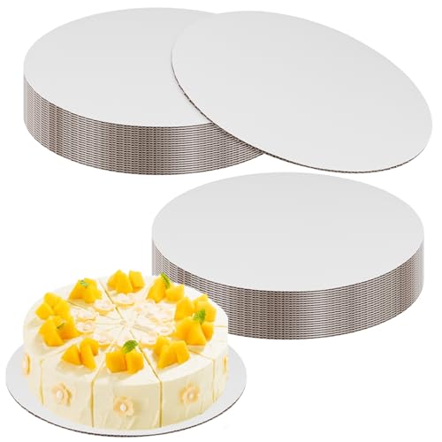 NINGWAAN Runde weiße Kuchenplatten, 25,4 cm, 40 Stück, dicke Wellpappe, Einweg-Kuchenbretter NINGWAAN Runde weiße Kuchenplatten, 25,4 cm, 40 Stück, dicke Wellpappe, Einweg-Kuchenbretter von NINGWAAN