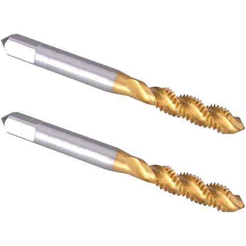 Gewindeschneidwerkzeuge 2 Stück M5 x 0,5 Spiralnut-Gewindebohrer, HSS-Titan-beschichteter Spiralnut-Gewindebohrer M5 x 0,5 von NINHFTDROU