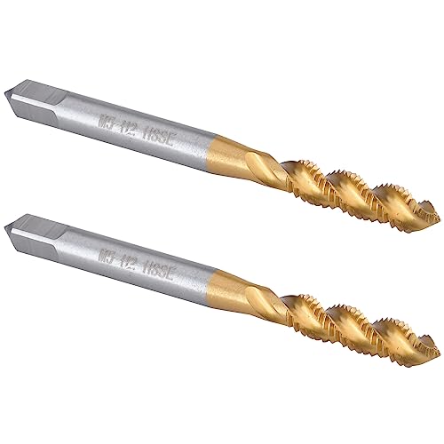 Gewindeschneidwerkzeuge 2 Stück M5 x 0,8 Spiralnut-Gewindebohrer, HSS-Titan-beschichteter Spiralnut-Gewindebohrer M5 x 0,8 von NINHFTDROU