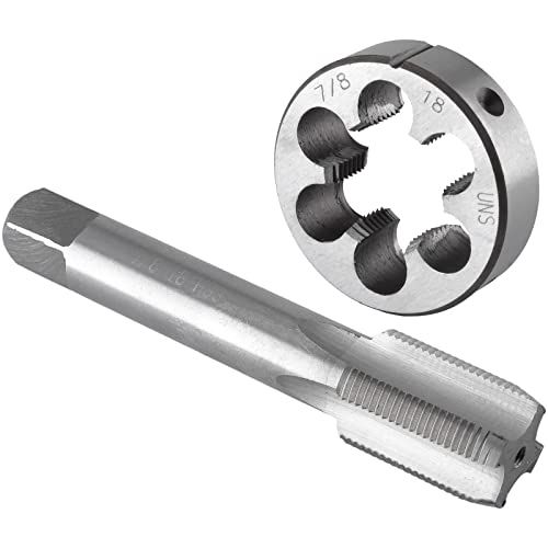 Gewindeschneidwerkzeuge 7/8"-18 UN Gewindebohrer- und Schneideisensatz Rechtsgewinde, 7/8 x 18 UN Maschinengewindebohrer und Rundschneideisen von NINHFTDROU