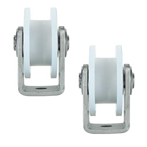 Laufrolle for Schiebetore mit Nylon-Rillenrad und Halterung aus Edelstahl 304 – Hochleistungsrollen for umgekehrte Schienen und Industriemaschinen – 2er-Pack(Htype,Slot width 16mm) von NINHFTDROU