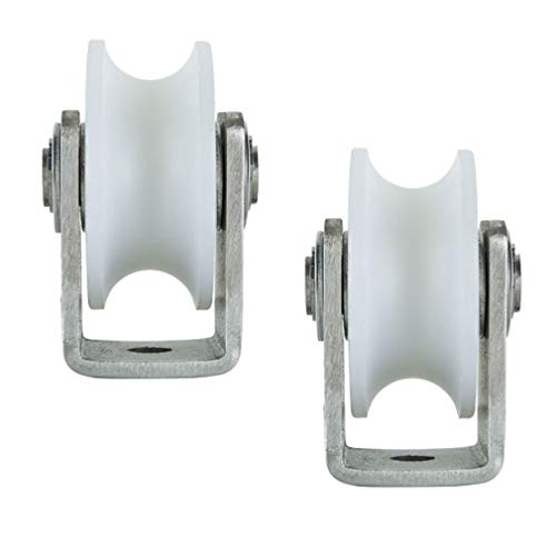 Laufrolle for Schiebetore mit Nylon-Rillenrad und Halterung aus Edelstahl 304 – Hochleistungsrollen for umgekehrte Schienen und Industriemaschinen – 2er-Pack(Utype,Slot width 16mm) von NINHFTDROU