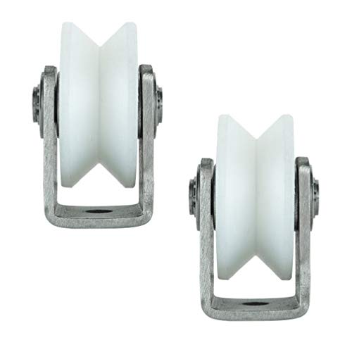 Laufrolle for Schiebetore mit Nylon-Rillenrad und Halterung aus Edelstahl 304 – Hochleistungsrollen for umgekehrte Schienen und Industriemaschinen – 2er-Pack(Vtype,Slot width 16mm) von NINHFTDROU