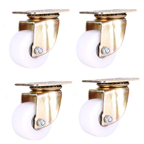 Set mit 4 robusten 2-Zoll-Nylon-Lenkrollen mit 360°-Drehung – Trolley-Möbelrollen, 600 kg Tragkraft, verdickte Montageplatte(Swivel) von NINHFTDROU