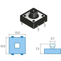 Taster Touch 12x12mm Gesamthöhe 7,3mm von NINIGI