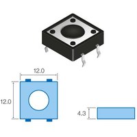 Touch Button 12x12mm 4,3mm hoch DEC0860 von NINIGI