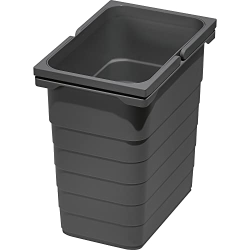 NINKA Abfallbehälter 8 Liter mit Bügelgriffen, Müllbehälter für Abfallsammler, Kunststoff dunkelgrau von NINKA