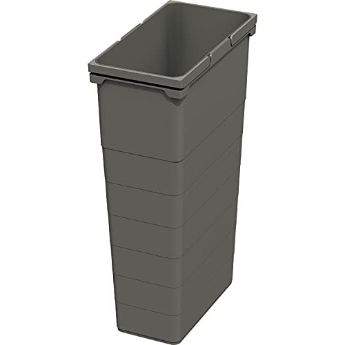 NINKA 5074.90 42514 Abfallbehälter 42 Liter mit Bügelgriffen, Müllbehälter für Abfallsammler, Kunststoff dunkelgrau, Silber, 42 L von NINKA