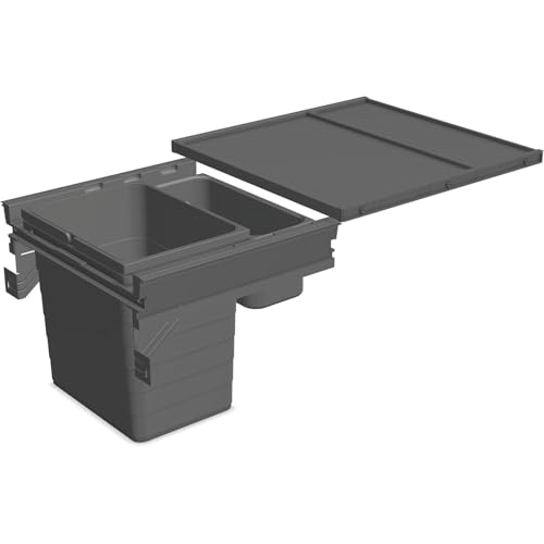 Ninka Mülltrennsystem Set eins2fünf - Einbaumülleimer 1 Fach mit Ablageschale für KB 500/NL 400, grau Ninka Mülltrennsystem Set eins2fünf - Einbaumülleimer 1 Fach mit Ablageschale für KB 500/NL 400, grau von NINKA