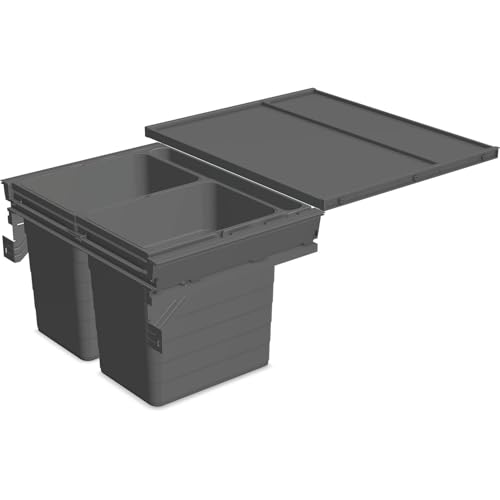 Ninka Mülltrennsystem Set eins2fünf - Einbaumülleimer 2 Fächer mit Ablageschale für KB 600/NL 400, grau Ninka Mülltrennsystem Set eins2fünf - Einbaumülleimer 2 Fächer mit Ablageschale für KB 600/NL 400, grau von NINKA
