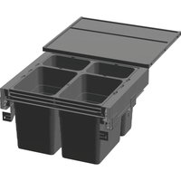 Ninka Abfalltrennsystem eins2pack Push-to-open - Korpusbreite 600mm, Dunkelgrau, 2x8L + 2x17L Ninka Abfalltrennsystem eins2pack Push-to-open - Korpusbreite 600mm, Dunkelgrau, 2x8L + 2x17L von NINKA