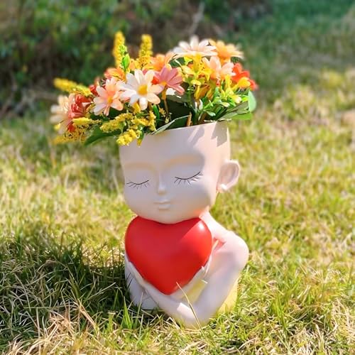 NINNSSOT Blumentopf Gesicht, Lustige Blumentöpfe Kopf Harz Sukkulenten Topf, Small Unique Face Flower Pots Plant Pots NINNSSOT Blumentopf Gesicht, Lustige Blumentöpfe Kopf Harz Sukkulenten Topf, Small Unique Face Flower Pots Plant Pots von NINNSSOT
