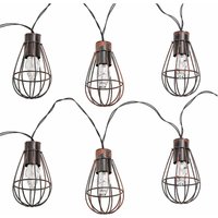 20x LEDs Solar Lichterkette Aussen Solarlampe Garten Dekoration Retro Stil, Metall rost, LED warmweiß, L 200 cm, 2er Set, Nino Leuchten 69021011 von NINO