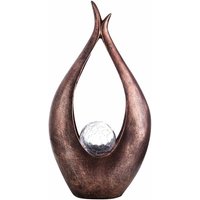Gartendeko LED Solarlampe Skulptur bronze Dekoleuchte Außenlampe, Bruchglas Kugel, BxHxT 25 x 47,5 x 13 cm von NINO