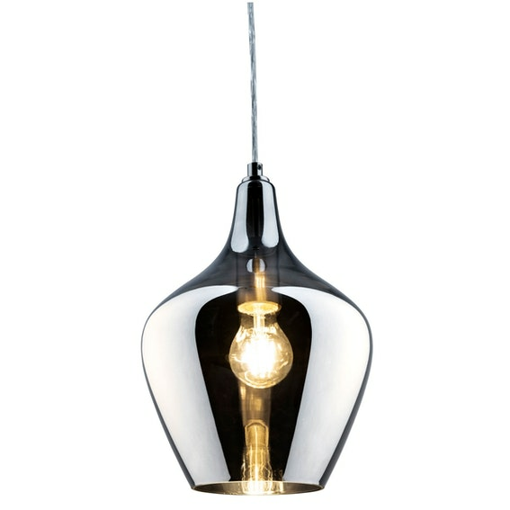 Nino Retrofit Pendellampe Paso Hängeleuchte Deckenlampe Glas Smokey Grau 22cm B-Ware von NINO