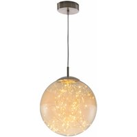 Pendellampe Kugelleuchte Hängelampe rund Schlafzimmerleuchte led Lichterkette, Glas amberfarben, 10W 800L, DxH 25x150 cm Nino 34152523 von NINO