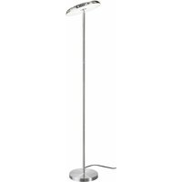 Stehleuchte Stehlampe, Tastdimmer 3 Stufen verstellbar, Wohnzimmerleuchte, silber Metall, beweglicher Spot, led 21W 1700lm 3000K, h 140 cm von NINO