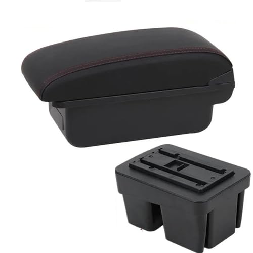 Das ganze Jahr über nutzbar Autoinnenausstattung Mittelkonsole Multifunktionale Aufbewahrungsbox Armlehnenbox Für Golf 7 Mk7 2014-2019(A red line No USB) von NINOMA