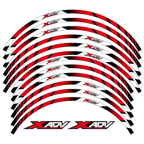 NINOMA Motorrad-Felgenaufkleber, Reifenfolienrand, Reflektierende Aufkleber, Reifendekoration Für XADV X-ADV X ADV 750 350 Adventure (Color : Rosso) von NINOMA