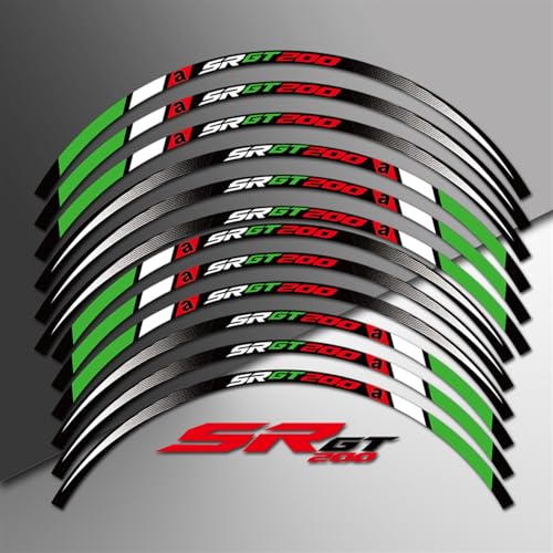 NINOMA Motorrad Felgenaufkleber Reflektierendes Nabenstreifenband Wasserdichter Aufkleber Für Aprilia SRGT200 SR GT 200 2023(Color:2) von NINOMA