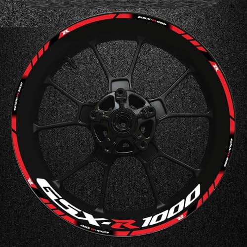 NINOMA Motorrad Reflektierende Felgenaufkleber Radaufkleber Set Modifikationsaufkleber Für Suzuki Gsxr1000 Gsxr-1000 (Color : 1) von NINOMA