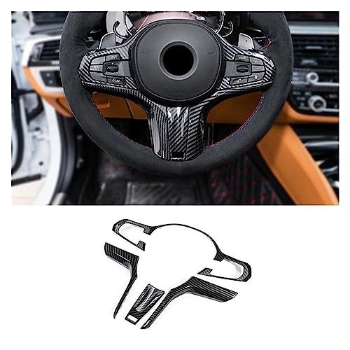 NINOMA Auto-Styling-Aufkleber for das Lenkrad, dekorative Verkleidungsabdeckungen, dekorativ, kompatibel mit BMW X3 G01 5 Serise G30 G38 Innenausstattung (Color : Carbon fiber-01) von NINOMA