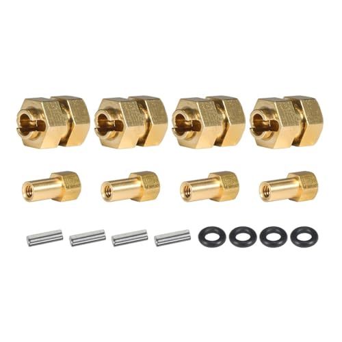 NINOMA Einfach installieren Messing Sechskant-Radverbreiterungsadapter Für 1/24 RC Crawler Auto Für SCX24 Für AX24(Brass) von NINOMA
