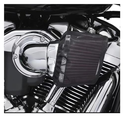 NINOMA Motorrad Luftfilter Heavy Breather Regenschutz schwarz Schutzhülle kompatibel mit Harley Luftfilter Kits XL 1200 Touring Softail Dyna von NINOMA