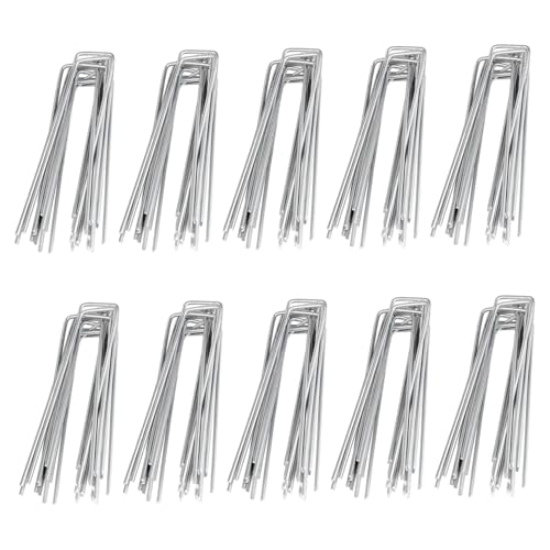 100pcs Garteneinsätze, 4 Zoll U-förmige Landschaftsklammern robuste gemahlene Anker für Unkraut-Barriere-Stoff, Bewässerungsschlauch, Yard Lawngarden Stakes 100pcs Garteneinsätze, 4 Zoll U-förmige Landschaftsklammern robuste gemahlene Anker für Unkraut-Barriere-Stoff, Bewässerungsschlauch, Yard Lawngarden Stakes von NIOMICO