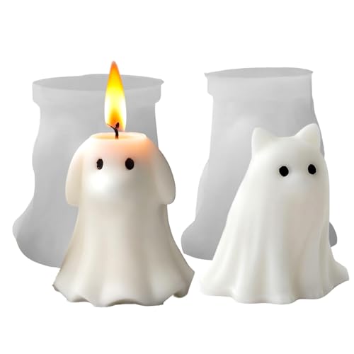 2pcs Ghost Silikonform 3D DIY Puppy Kätzchen niedliche Ghost 3 Zoll Kerzenform für Seife Schokoladenwachs mehr Silikonform 2pcs Ghost Silikonform 3D DIY Puppy Kätzchen niedliche Ghost 3 Zoll Kerzenform für Seife Schokoladenwachs mehr Silikonform von NIOMICO