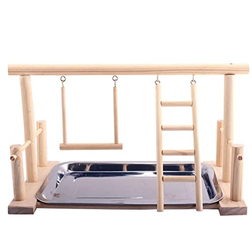 Bird Perch Bird Stand Playground Parrot Play Stand Wood Gym with Ladder Hanging Swing Stainless Steel Plate for Pet BirdsBird Perch Bird Perch Bird Stand Playground Parrot Play Stand Wood Gym with Ladder Hanging Swing Stainless Steel Plate for Pet BirdsBird Perch von NIOMICO