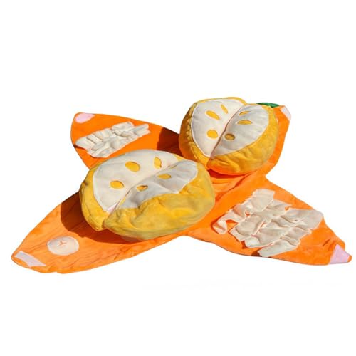 Haufen Sie Hundespielzeug, interaktive Hundespielzeug von Tangerine mit Crinkle Papers, tierfreundliche orangefarbene, quietschende Plüsch-Haustierversorgungen für die Förderung von Gesundheit und Au von NIOMICO