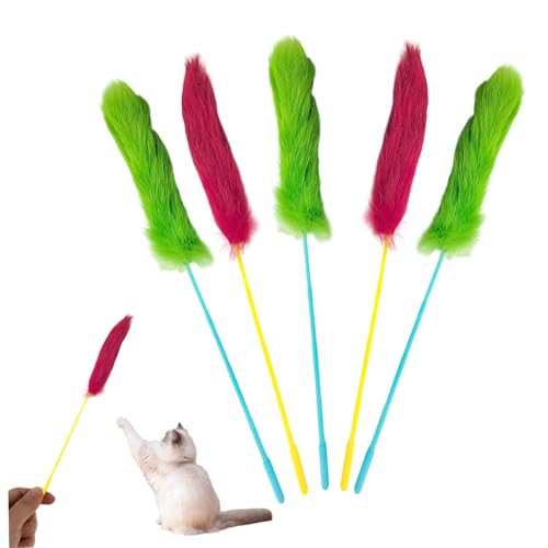 NIOMICO 5pcs Katzen Teaser -Zauberstab, 14 Zoll lustiges Plüsch Interaktives Katzenspielzeugstock zum Training, Spiel NIOMICO 5pcs Katzen Teaser -Zauberstab, 14 Zoll lustiges Plüsch Interaktives Katzenspielzeugstock zum Training, Spiel von NIOMICO