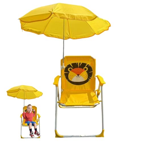 NIOMICO Kids Beach Stuhl mit Regenschirm, Faltbarer und Abnehmbarer tragbarer Oxford -Stoff Netter Kinder Beach Stuhl mit Baldachin für Sommer im Freien, Gelbstrand mit Baldachin Schatten NIOMICO Kids Beach Stuhl mit Regenschirm, Faltbarer und Abnehmbarer tragbarer Oxford -Stoff Netter Kinder Beach Stuhl mit Baldachin für Sommer im Freien, Gelbstrand mit Baldachin Schatten von NIOMICO