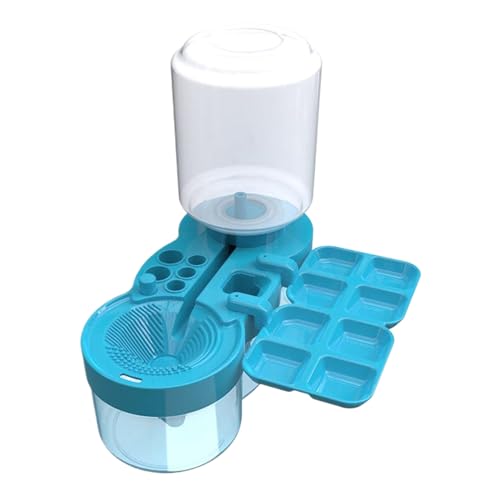 Pinselreiniger, 4-in-1 Automatische zirkulierende Pinselwaschmaschine mit Palette und Malwerkzeughalter, Gemälde Vorräte mit Abflusshalter für Künstler Anfänger Kinder, Blue Cleaner von NIOMICO