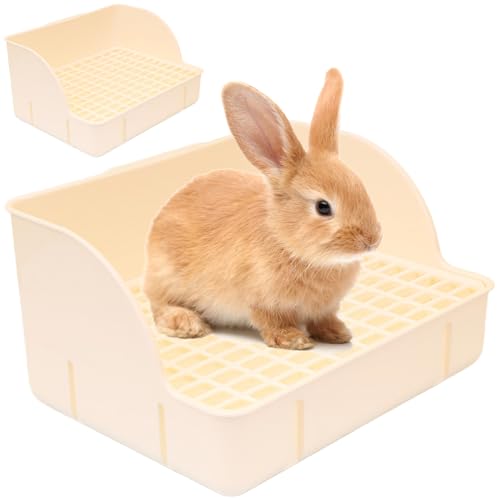 Rabbit Litter Tray, Square Plastic Guinea Pig Litter Tray, Easy to Install Rabbit Toilet with Knob, Easy to Clean Potty Trainer for Small Animal/Guinea Pig/FerretRabbit Rabbit Litter Tray, Square Plastic Guinea Pig Litter Tray, Easy to Install Rabbit Toilet with Knob, Easy to Clean Potty Trainer for Small Animal/Guinea Pig/FerretRabbit von NIOMICO