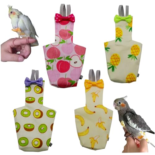 Vogelwindel, 4pcs süße farbenfrohe Wiederverwendbare Taube Windel Mode praktischer Fluganzug mit Bogen für Sittich Cockatiel Mini Macawbird Vogelwindel, 4pcs süße farbenfrohe Wiederverwendbare Taube Windel Mode praktischer Fluganzug mit Bogen für Sittich Cockatiel Mini Macawbird von NIOMICO