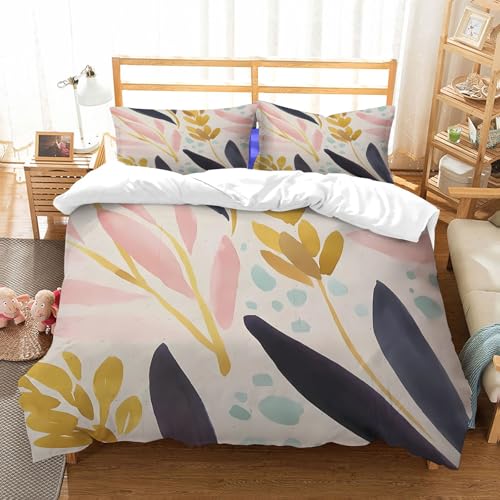 NIOYNJIS Bettwäsche Set 100% Baumwolle ist,Nahtloses Vektorblumenmuster. Botanischer Hintergrund,und allem auch für Personen mit Hautsensibilisierung empfohlen 228x264cm von NIOYNJIS