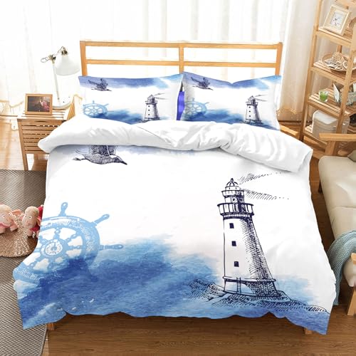 NIOYNJIS Bettwäsche Set 100% Baumwolle ist,Seelandschaft Leuchtturm am Horizont mit Einer Möwe. Vektor-Illustration,und allem auch für Personen mit Hautsensibilisierung empfohlen 228x264cm NIOYNJIS Bettwäsche Set 100% Baumwolle ist,Seelandschaft Leuchtturm am Horizont mit Einer Möwe. Vektor-Illustration,und allem auch für Personen mit Hautsensibilisierung empfohlen 228x264cm von NIOYNJIS