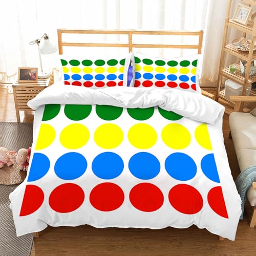 NIOYNJIS Bettwäsche Set 100% Baumwolle ist,Twister-Design,und allem auch für Personen mit Hautsensibilisierung empfohlen 228x264cm von NIOYNJIS