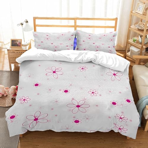 NIOYNJIS Bettwäsche Set 100% Baumwolle ist,Vektorgrafik Blumen Volldruck,und allem auch für Personen mit Hautsensibilisierung empfohlen 228x264cm von NIOYNJIS