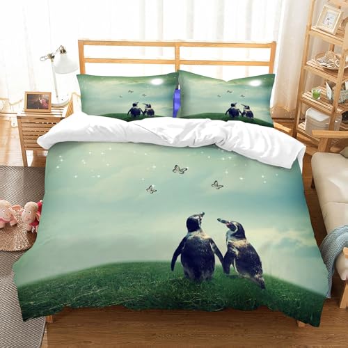 NIOYNJIS Bettwäsche Set 100% Baumwolle ist,Zwei Pinguine Freundschaft oder Liebe Thema Bild an Einer Fantasy-Landschaft,und allem auch für Personen mit Hautsensibilisierung empfohlen 228x264cm NIOYNJIS Bettwäsche Set 100% Baumwolle ist,Zwei Pinguine Freundschaft oder Liebe Thema Bild an Einer Fantasy-Landschaft,und allem auch für Personen mit Hautsensibilisierung empfohlen 228x264cm von NIOYNJIS