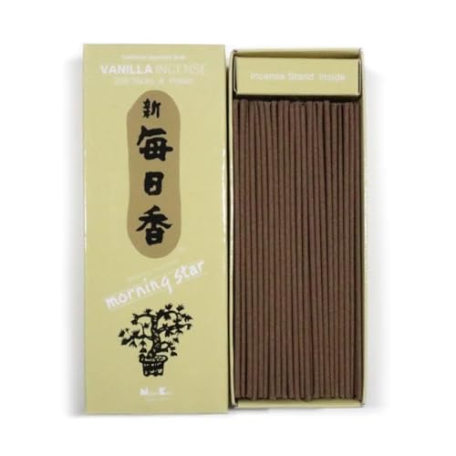 Morning Star Räucherstäbchen, Vanilla, 200 Sticks &Halter von nippon kodo