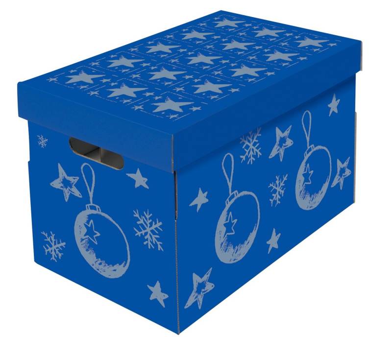 NIPS Aufbewahrungsbox CHRISTMAS mit variabler Innenaufteilung auf 3 Ebenen (Spar-Set, 2 St), für Christbaumkugeln, Weihnachtsschmuck, Weihnachtsdeko, Wellkarton von NIPS